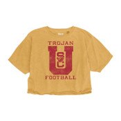 USC Trojans Women's Gold Vintage Trophy Crop Ringspun T-Shirt